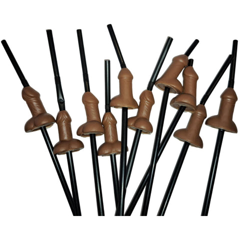 Bolsa 10 Pajitas Pene Negro