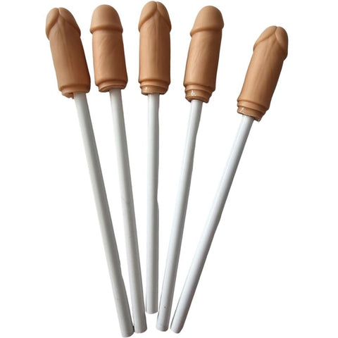 5 Lapices Con Punta De Pene Natural