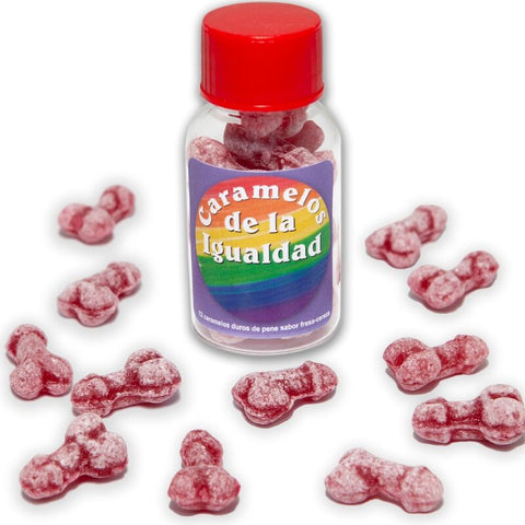 12 Caramelos De La Igualdad Forma Pene Fresa/Cereza