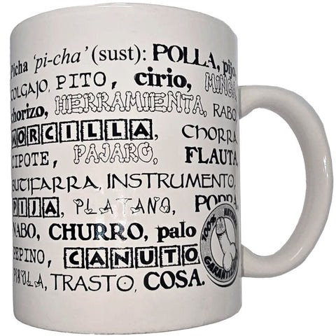 Taza Blanca De Sinónimos Pene 370 Ml