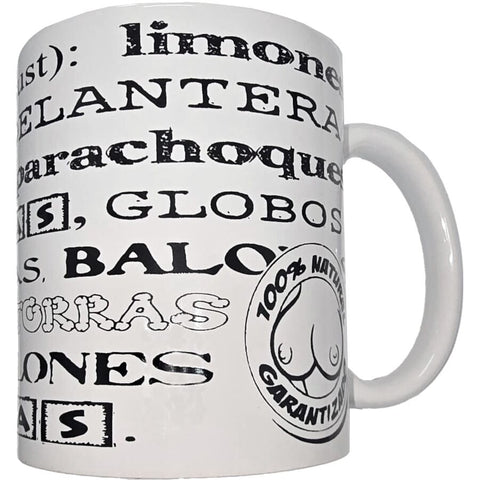 Taza Blanca De Sinónimos Tetas 370 Ml
