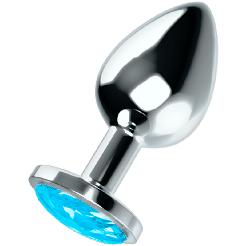Plug Anal Con Cristal Azul L