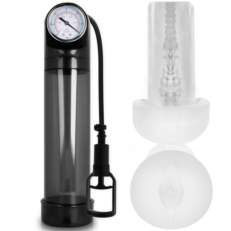 Bomba Erección Rx9 Negro Con Masturbador