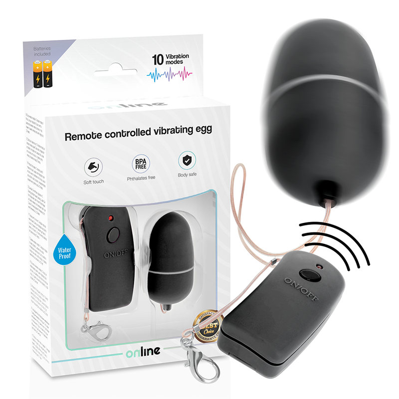 Huevo Vibrador Con Mando Control Remoto Negro