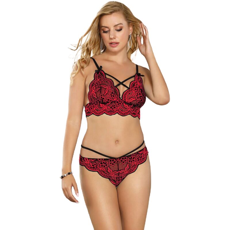 Set Dos Piezas Top Y Panties Encaje S/M