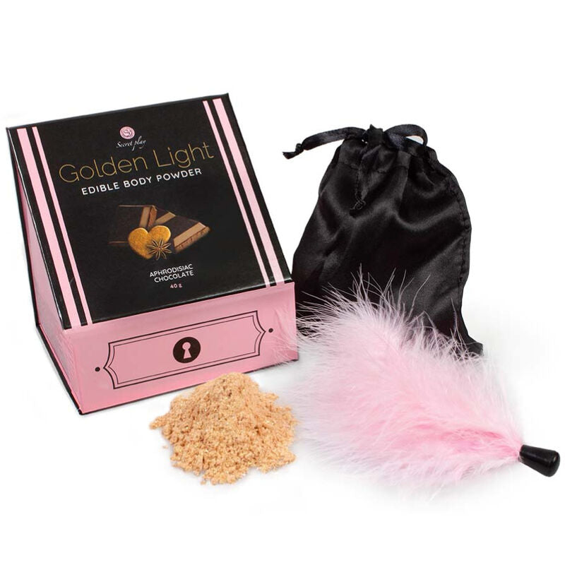 Golden Light Kit Polvos Comestibles Y Pluma Chocolate Afrodisiaco
