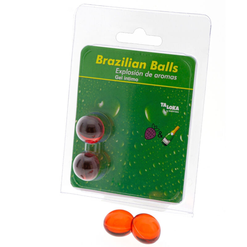 Brazilian Balls Gel Íntimo Fresas & Champn 2 Bolas