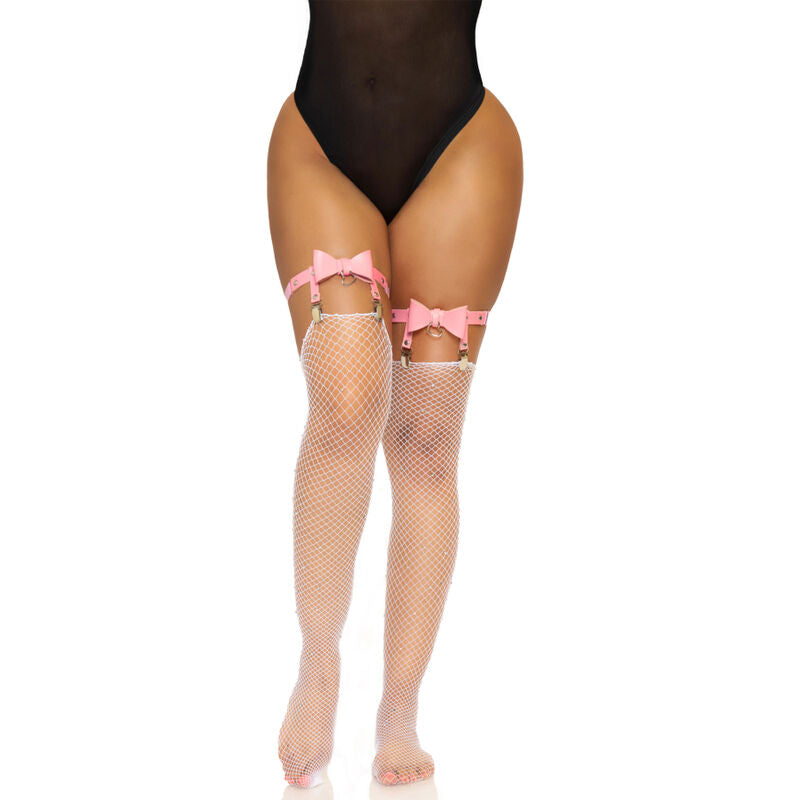 Liguero Alto De Cuero Vegano Talla Única - Rosa