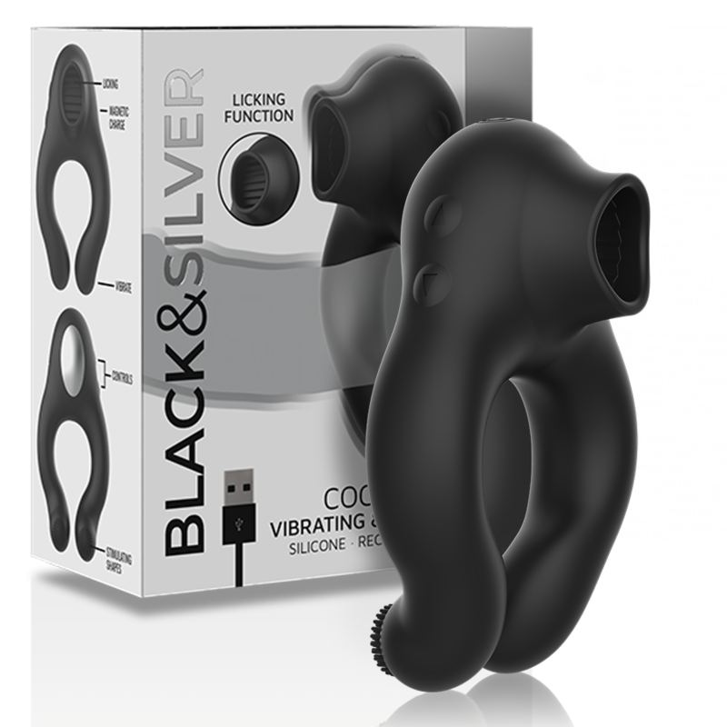Anillo Vibrador Silicona 3 Motores Recargable Negro