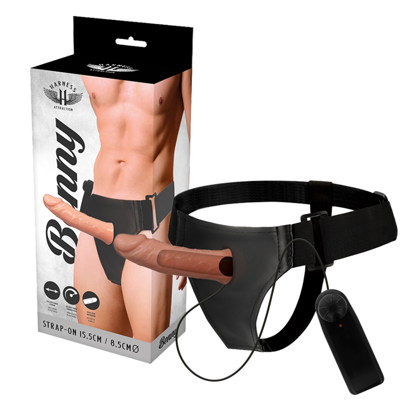 Arnés  Hueco Benny Con Vibrador 15 Cm -O- 4.5 Cm