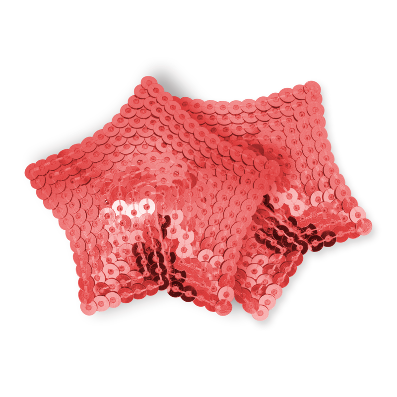 Pezoneras Estrella Lentejuelas Rojo