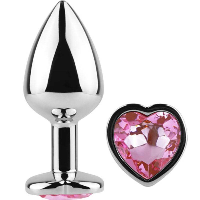 Metal Butt Plug Corazón Fucsia Talla S 7 Cm