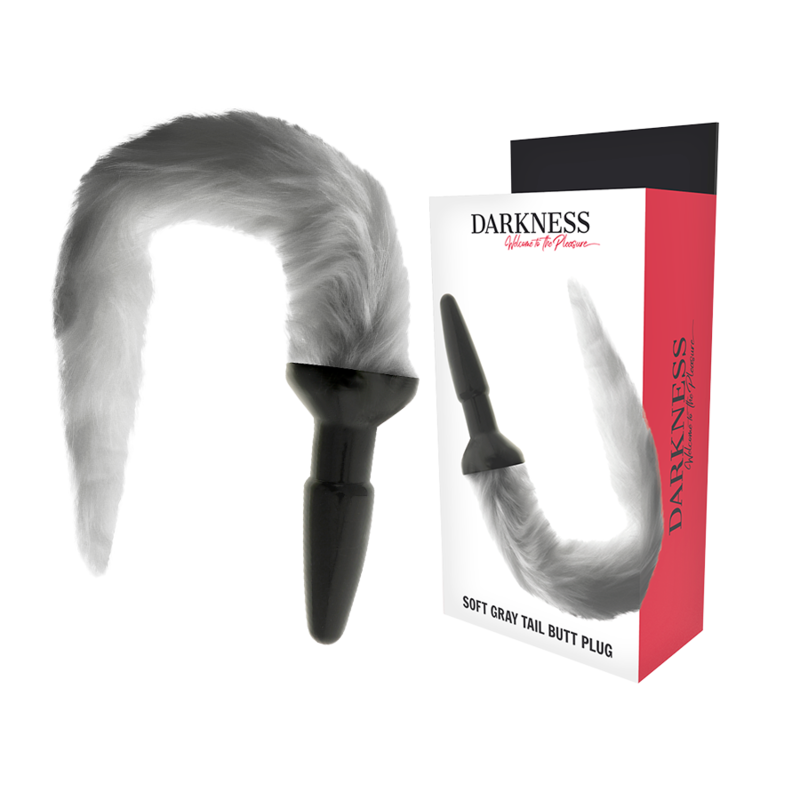 Plug Anal Silicona Con Cola Gris