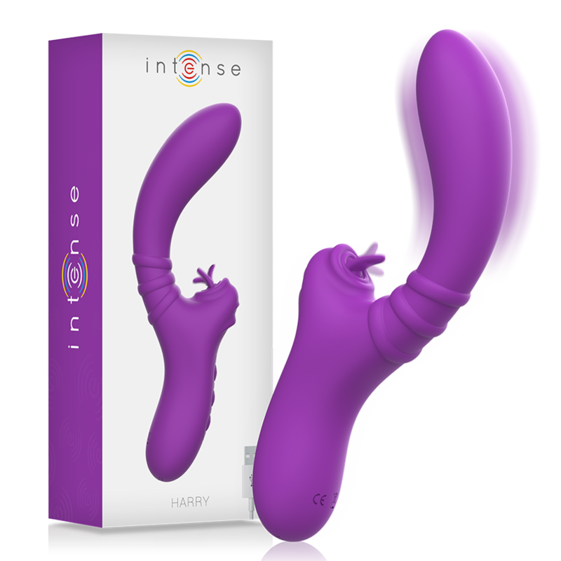 Harry Vibrador Flexible Con Lengua Morado