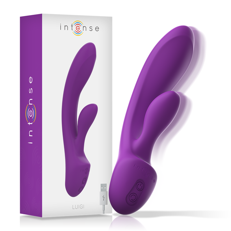 Luigi Vibrador Rabbit Silicona Liquida Morado