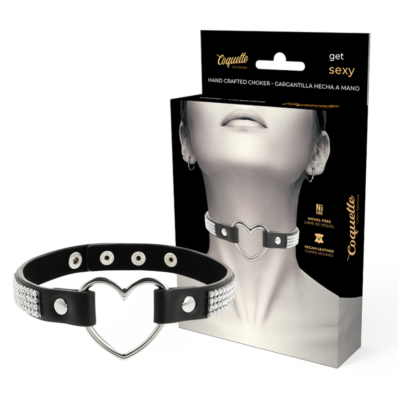 Choker Cuero Vegano Corazon