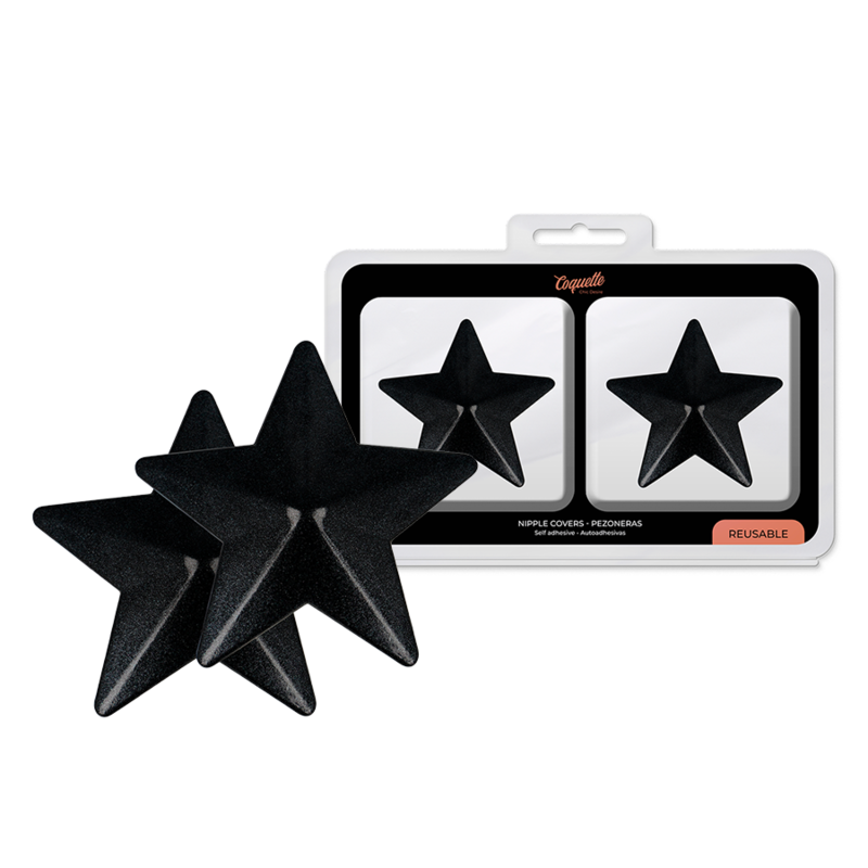 Cubre Pezones Metal Estrellas Negras