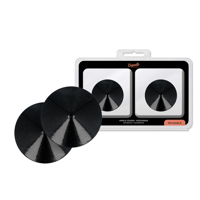 Cubre Pezones Metal Circulos Negros