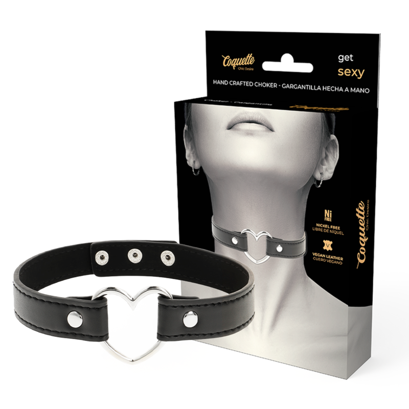 Collar Cuero Vegano Accesorio Woman Corazón