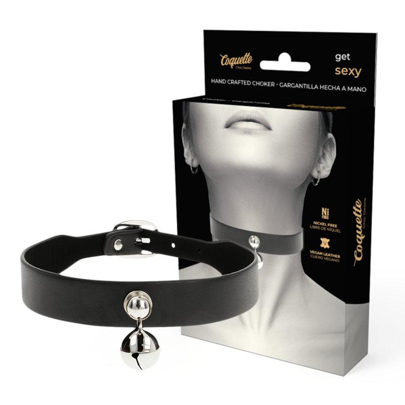 Collar Cuero Vegano Accesorio Woman Cascabel