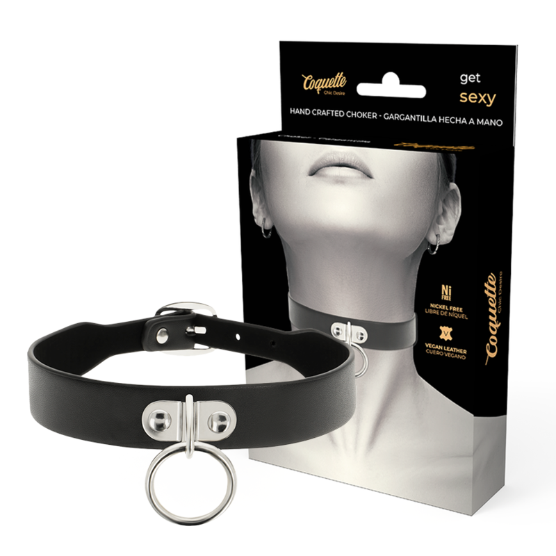 Collar Cuero Vegano Accesorio Woman Fetish