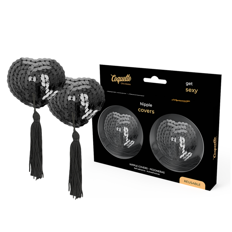 Cubre Pezones Negro Lentejuelas