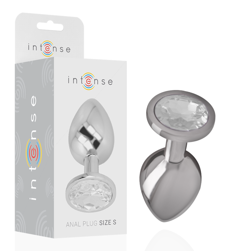 Plug Anal Metal Aluminio Con Cristal Plata Talla S