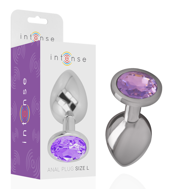 Plug Anal Metal Aluminio Con Cristal Violeta Talla S