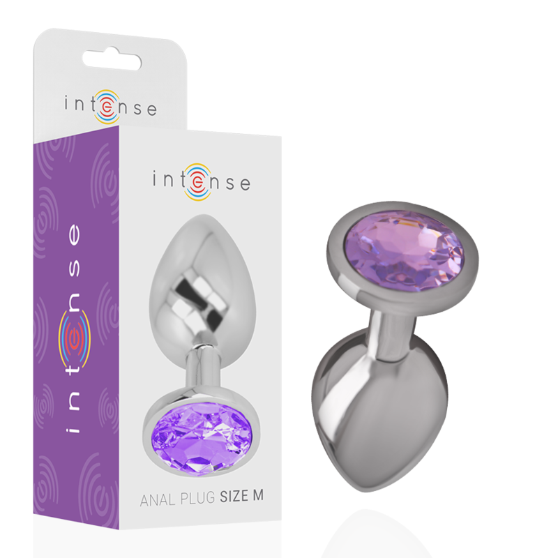 Plug Anal Metal Aluminio Con Cristal Violeta Talla M