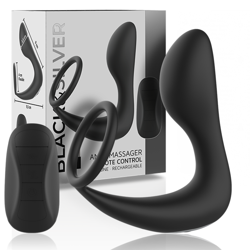Masajeador Anal Control Remoto Silicona Recargable Negro
