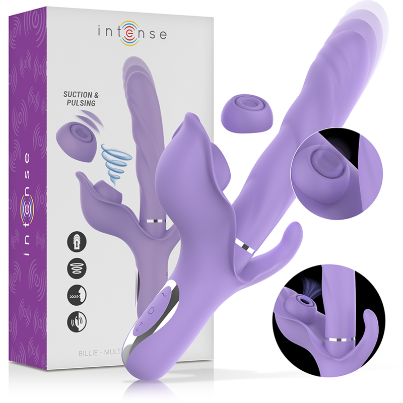 Billie Vibrador Multifunción Recargable Succionador Con Pulsador Morado