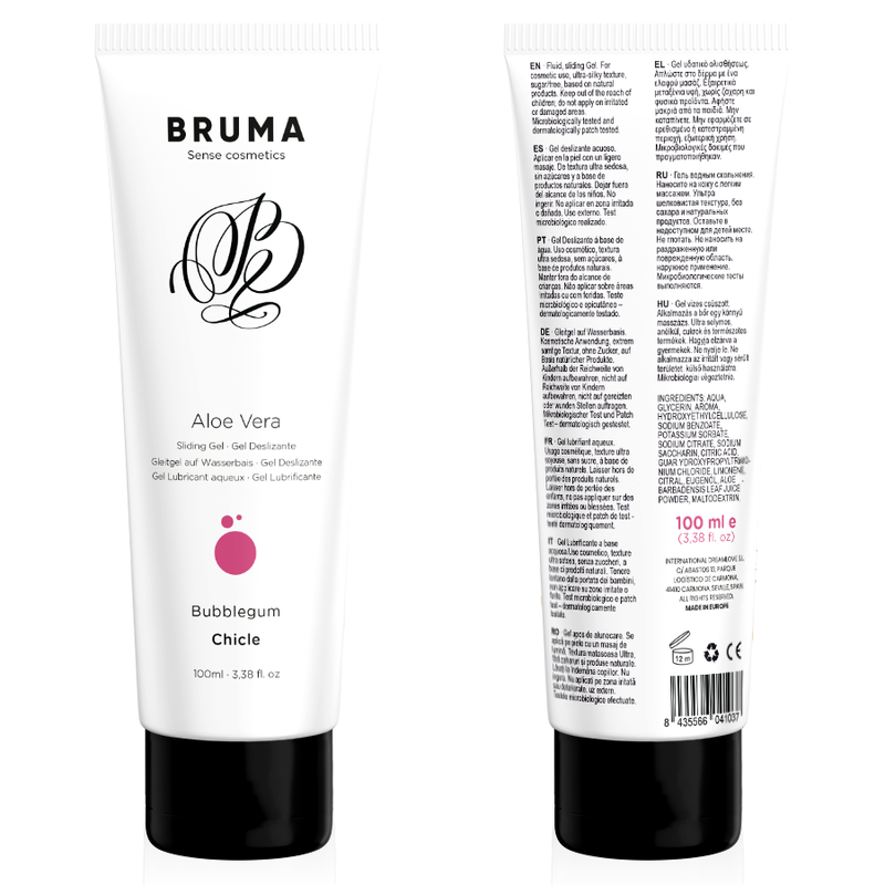 Gel Deslizante Con Aloe Vera Sabor A Chicle 100 Ml