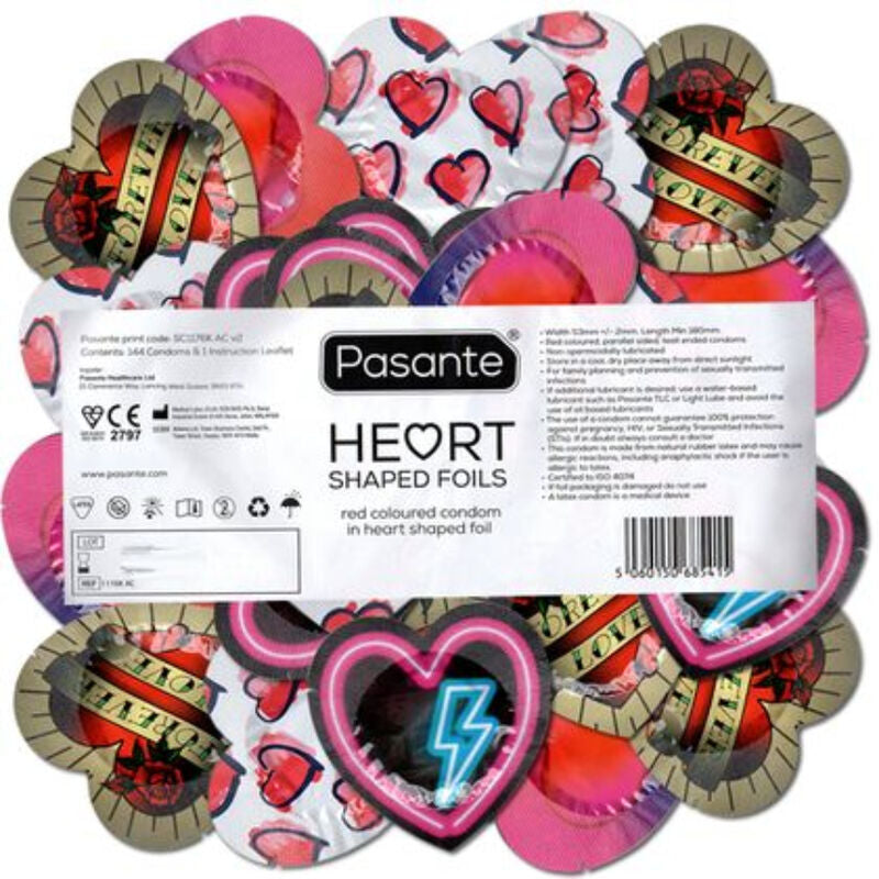 Preservativo Rojo Forma Corazon Bolsa 144 Unidades