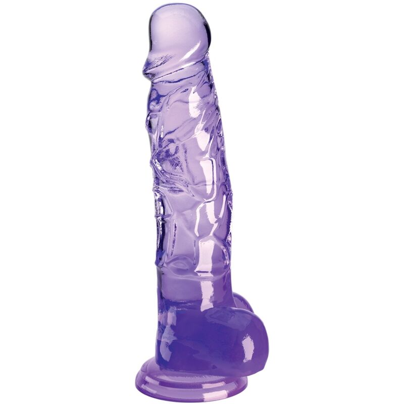 Clear Pene Realístico Con Testículos 16.5 Cm Morado