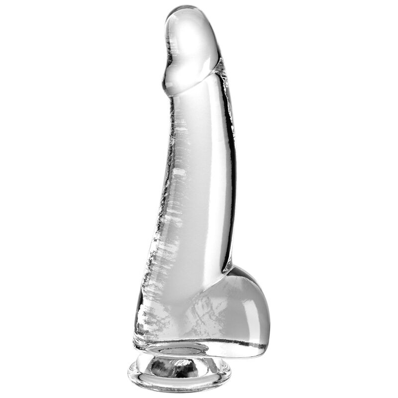 Clear Dildo Con Testículos 15.2 Cm Transparente