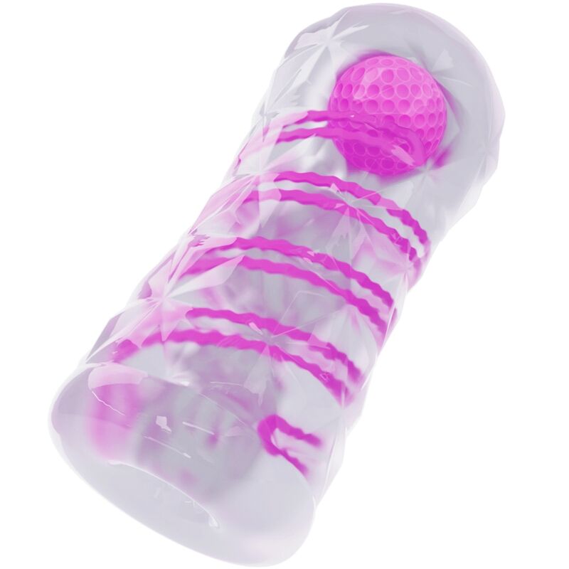 Masturbador Masculino Fantasy Espiral Interna Y Bolas Transparente