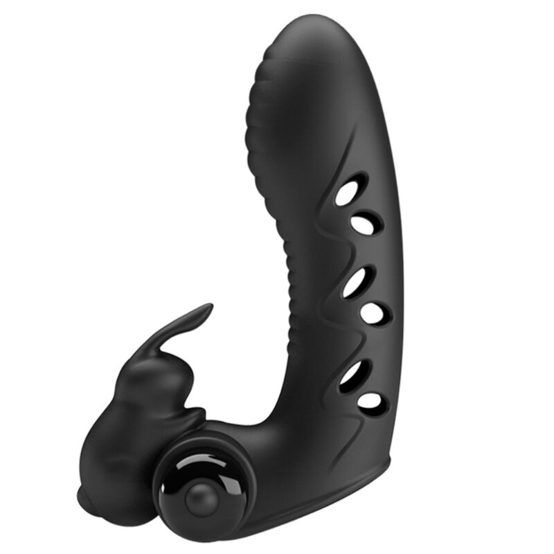 Vance Funda Dedo Vibrador Conejo Negro