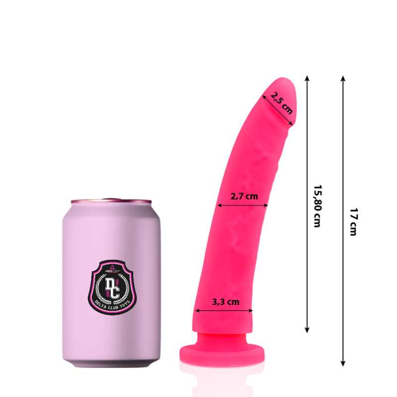 Delta Club - Dildo Realista Rosa Silicona Medica 17 Cm -O- 3 Cm
