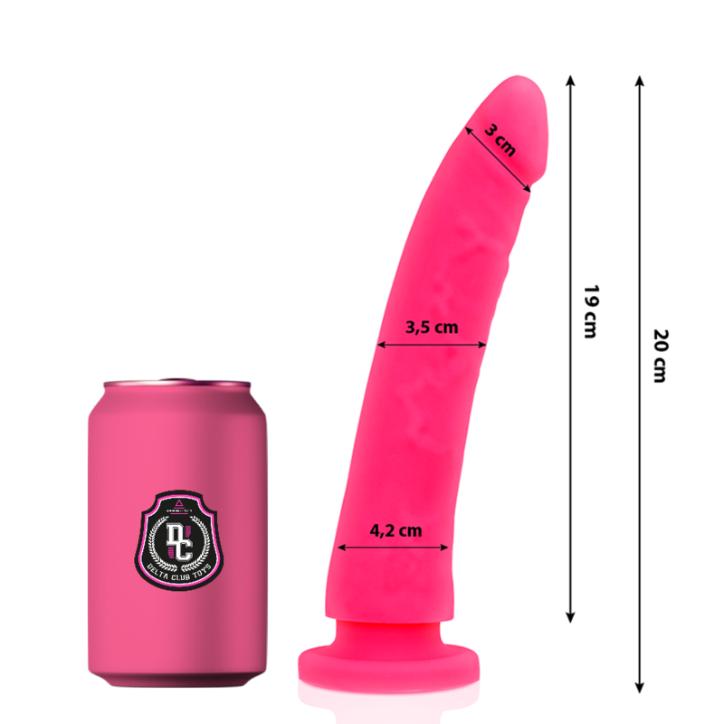 Delta Club - Dildo Realista Rosa Silicona Medica 20 Cm -O- 4 Cm