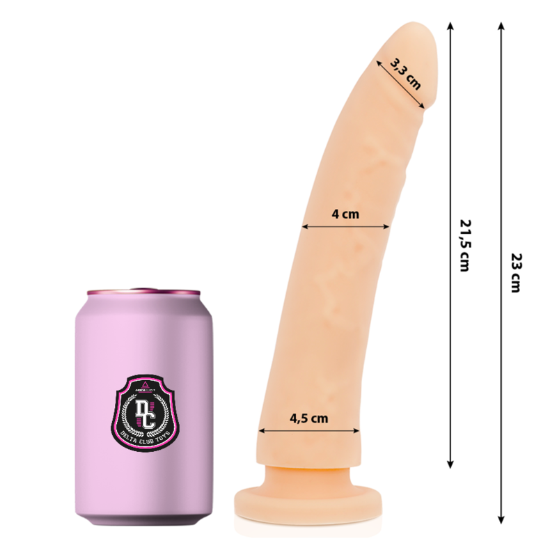 Delta Club - Dildo Realista Natural Silicona Medica 23 Cm -O- 4.5 Cm