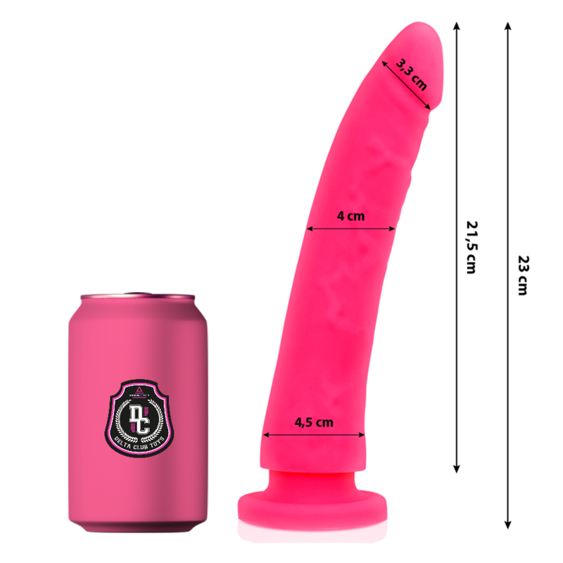 Delta Club - Dildo Realista Rosa Silicona Medica 23 Cm -O- 4.5 Cm