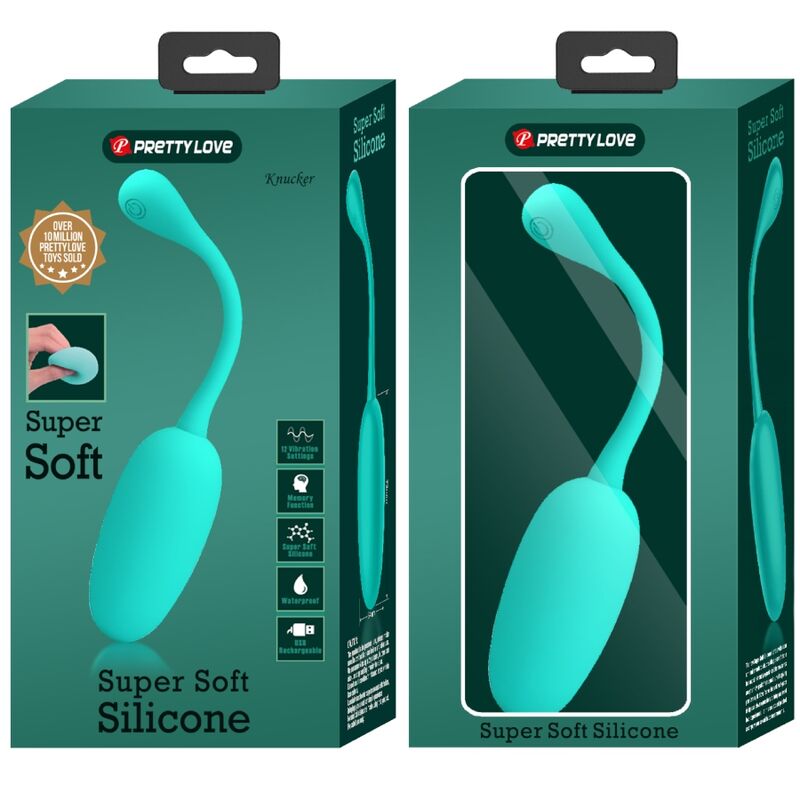 Knucker Huevo Vibrador Recargable Verde Agua