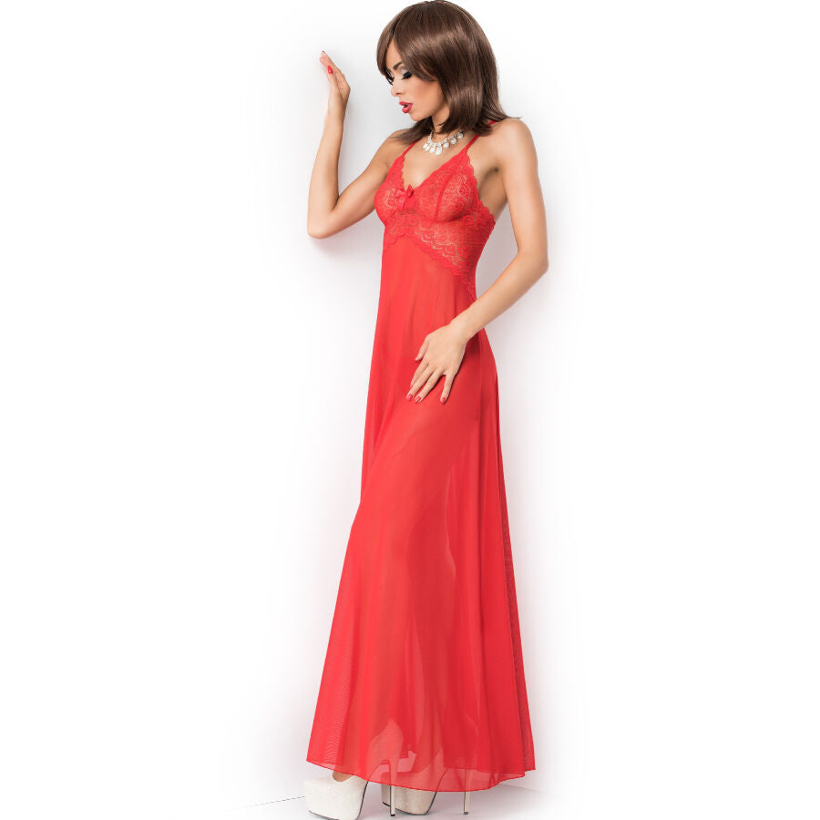 Cr 3883 Babydoll Largo Rojo S/M