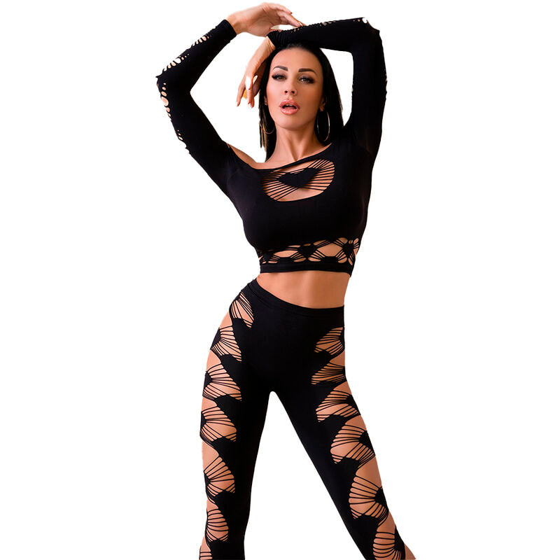 Cr 4436 Top & Leggins Negro S/L
