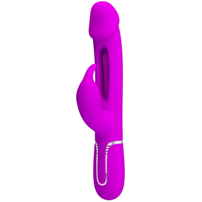 Kampas Vibrador Rabbit 3 En 1 Multifunción Con Lengua Fucsia