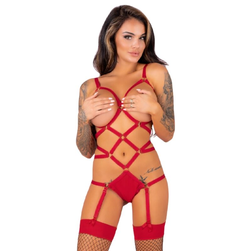 Thiara Lc 20213 Set Body + Medias Roja S/M