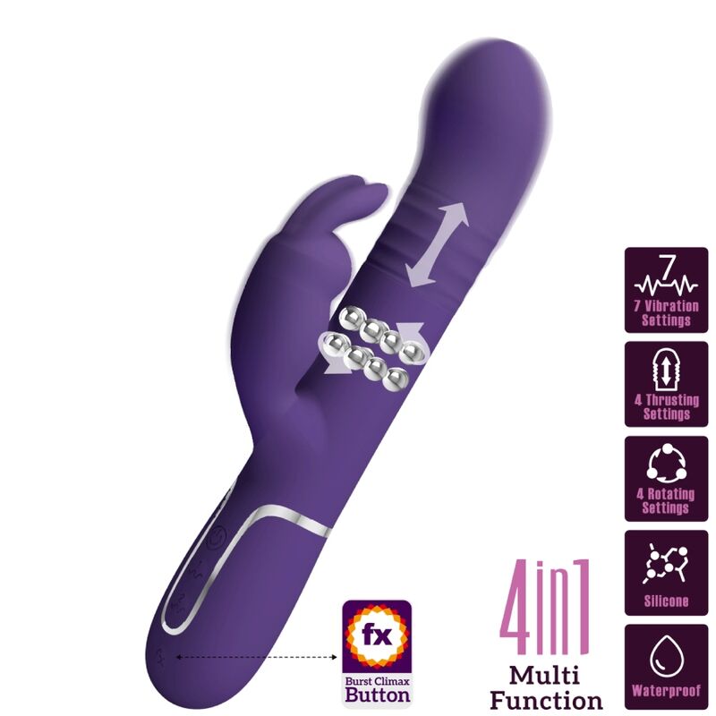 Coale Vibrador Rabbit 4 En 1 Morado