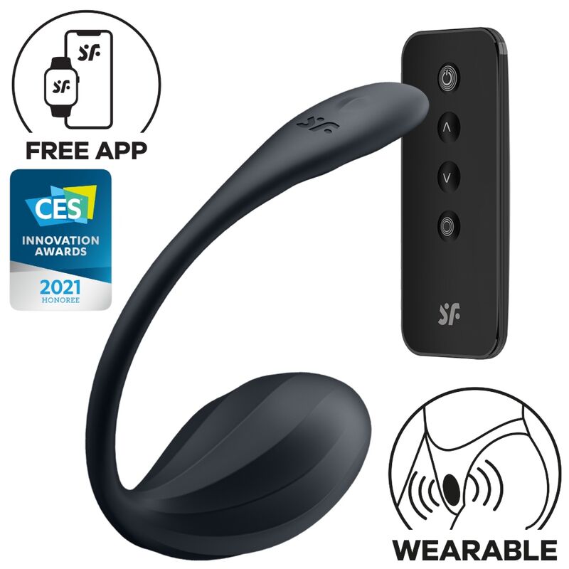 Ribbed Petal Estimulador Punto G Control Remoto Negro App Gratuita