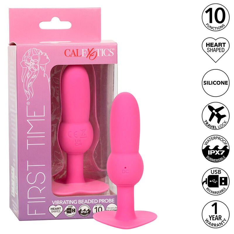 First Time Plug Anal Con Cuencas 10 Vibraciones Rosa