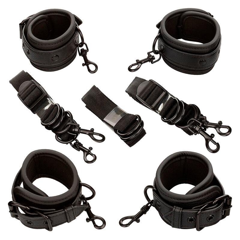 Nocturnal Restricciones De Cama Cuero Ajustable Negro